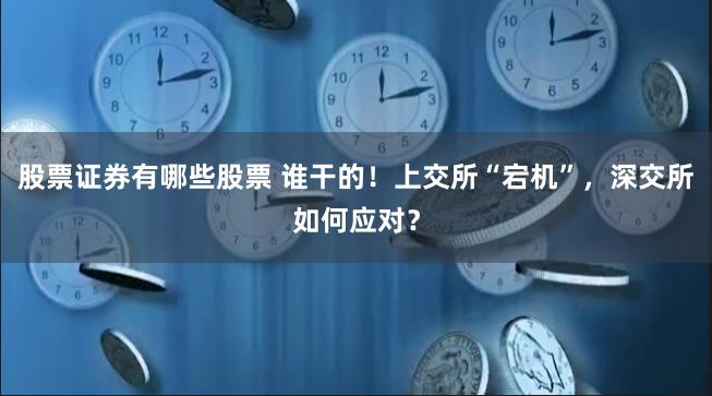 股票证券有哪些股票 谁干的！上交所“宕机”，深交所如何应对？